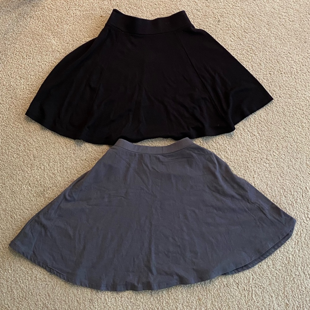 2 black and grey school girl style skirts